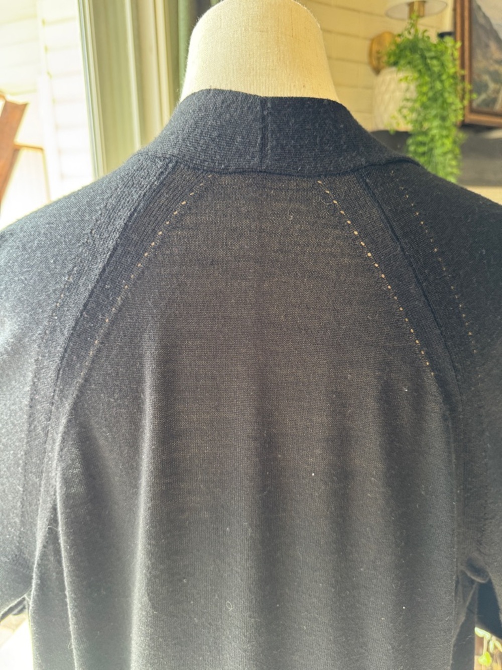 Talbots Black Open-Front Long Cardigan Sweater - Picture 5 of 8